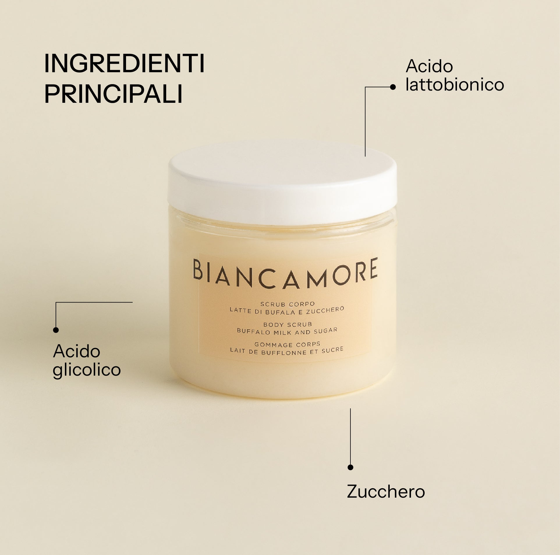 Scrub con latte di bufala e zucchero