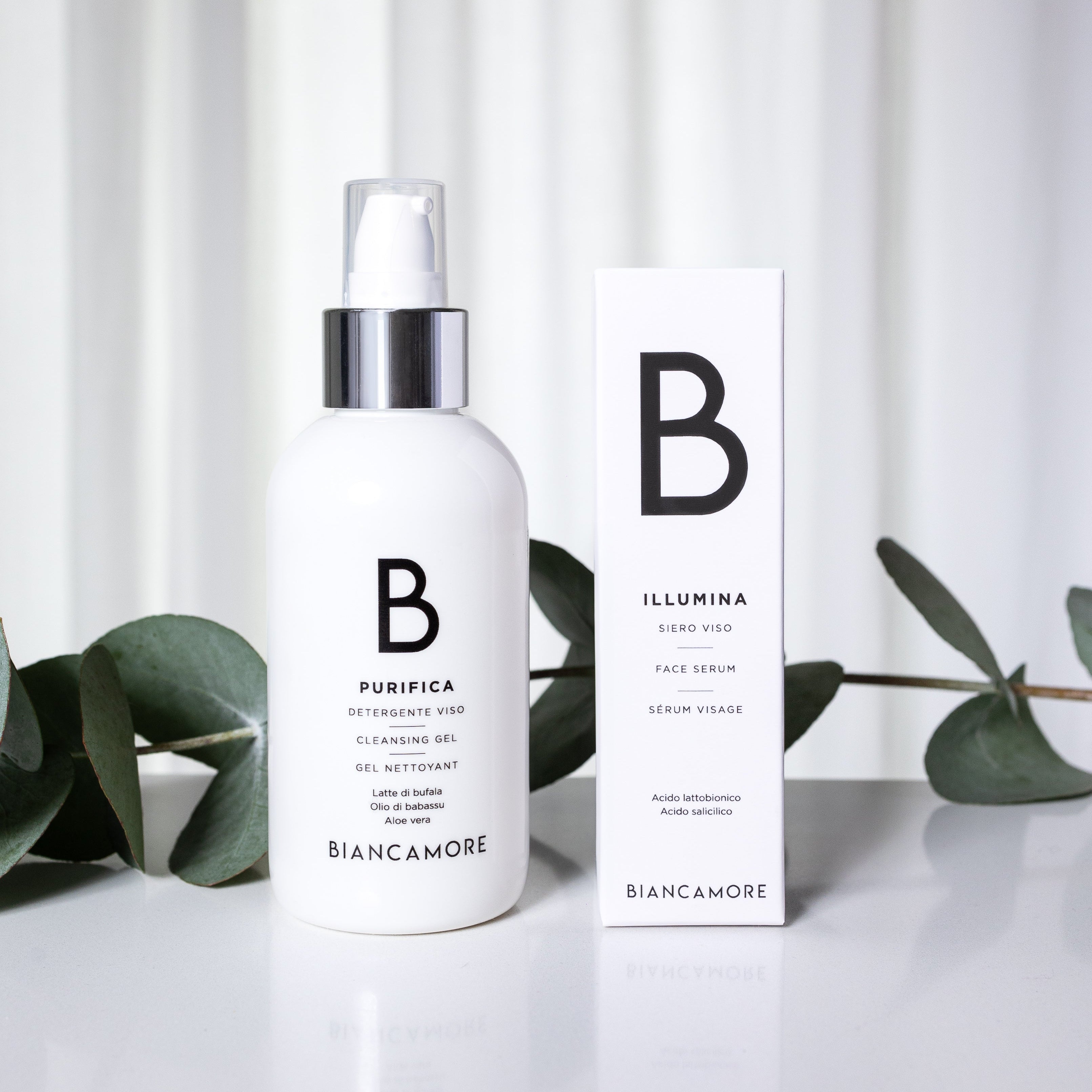 Detergente viso + siero illumina